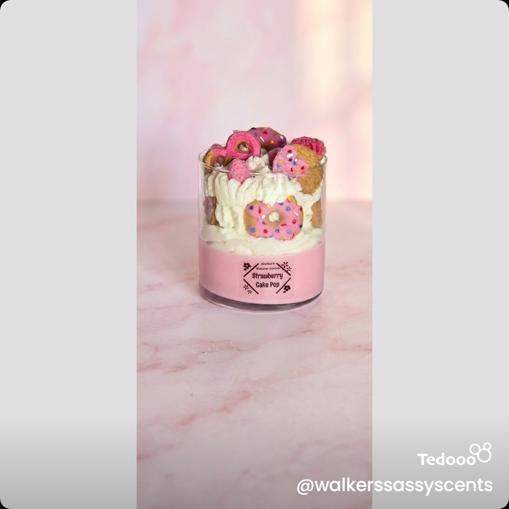 Strawberry Cake Pop Candle